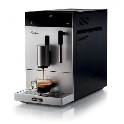 Immagine di Ariete 1452 Diadema, Macchina da caffè automatica, 1350W, 19 bar di pressione, Per caffè, americano e acqua calda, Dispositivo Cappuccino, Display LED, Erogatore Regolabile, Silver