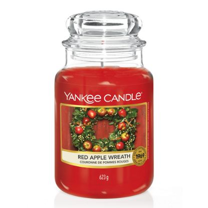 Immagine di Yankee Candle Red Apple Wreath candela di cera Cilindro Fruttato Rosso 1 pz