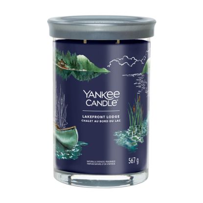 Immagine di Yankee Candle Signature Lakefront Lodge Tumbler 567g candela di cera Cilindro Blu 1 pz