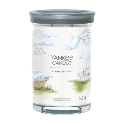 Immagine di Yankee Candle Clean Cotton candela di cera Cilindro Cotone Bianco 1 pz