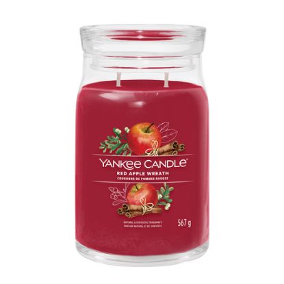 Immagine di Yankee Candle Red Apple Wreath candela di cera Cilindro Fruttato Rosso 1 pz