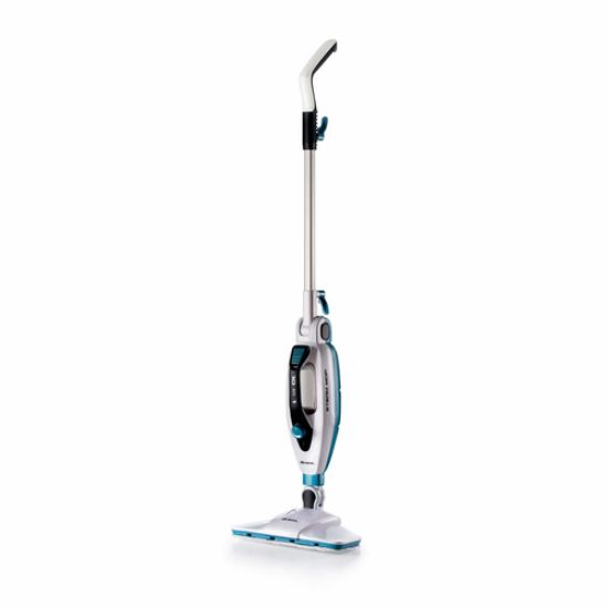 Immagine di Ariete 4175 Steam Mop Foldable 10 in 1, Scopa a Vapore Pieghevole, 1500 Watt, 10 funzioni in 1, Kit accessori, Capacità 350 cc, Bianco/Azzurro