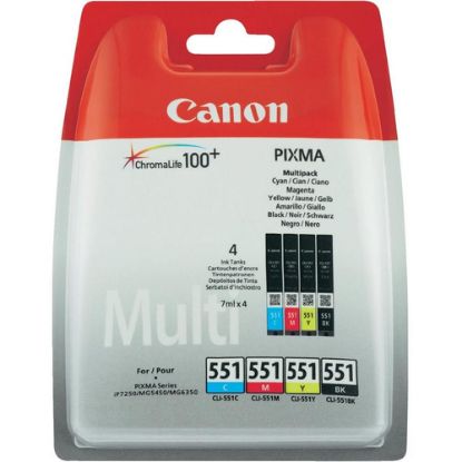 Immagine di Canon CLI-551 C/M/Y/BK w/sec cartuccia d'inchiostro 4 pz Originale Resa standard Nero, Ciano, Magenta, Giallo