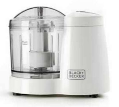 Immagine di Black & Decker BXCH120E tritaverdure elettrico 0,35 L 120 W Trasparente, Bianco