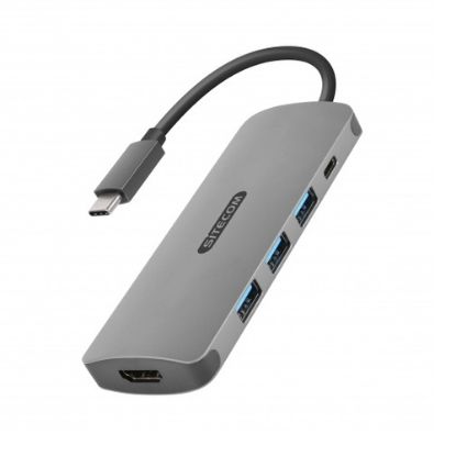 Immagine di Sitecom CN-380 replicatore di porte e docking station per laptop USB 3.2 Gen 2 (3.1 Gen 2) Type-C Grigio