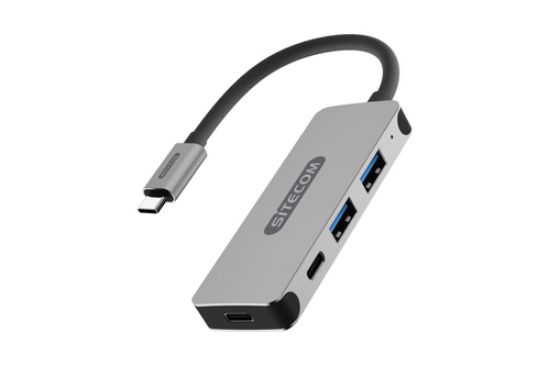 Immagine di Sitecom CN-384 hub di interfaccia USB 3.2 Gen 1 (3.1 Gen 1) Type-C 5000 Mbit/s Alluminio, Nero