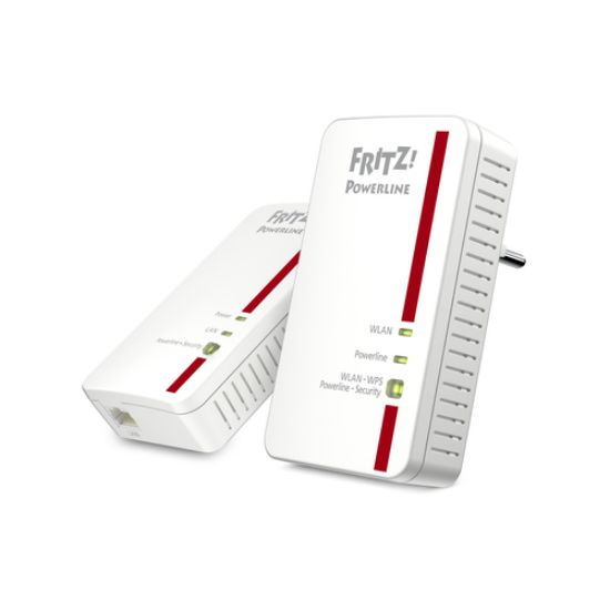 Immagine di FRITZ!Powerline 1240E WLAN Set INT 1200 Mbit/s Collegamento ethernet LAN Wi-Fi Rosso, Bianco 2 pz