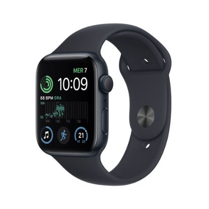 Immagine di Apple Watch SE GPS 44mm Cassa in Alluminio color Mezzanotte con Cinturino Sport Band Mezzanotte - Regular