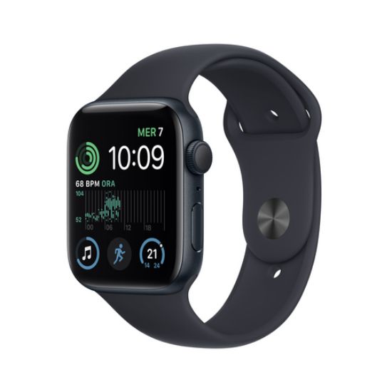 Immagine di Apple Watch SE GPS 44mm Cassa in Alluminio color Mezzanotte con Cinturino Sport Band Mezzanotte - Regular