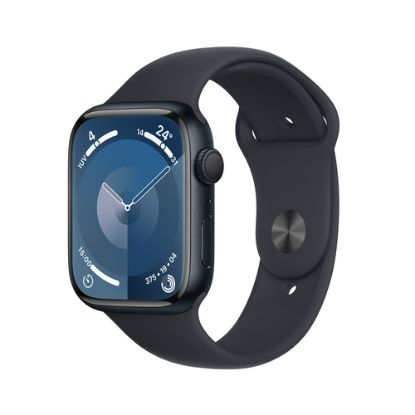 Immagine di Apple Watch Series 9 GPS Cassa 45mm in Alluminio Mezzanotte con Cinturino Sport Mezzanotte - M/L