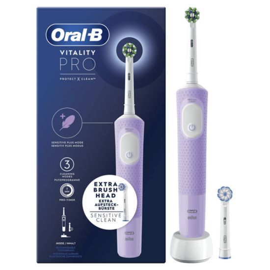 Immagine di Oral-B Vitality Spazzolino Elettrico Ricaricabile Pro Viola, 2 Testine