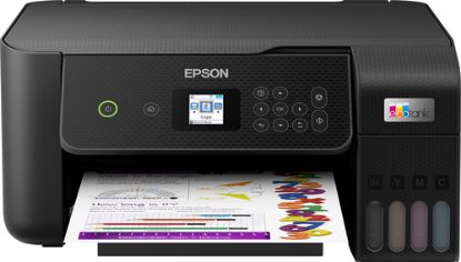 Immagine di Epson EcoTank ET-2820 stampante multifunzione inkjet 3-in-1 A4, serbatoi ricaricabili alta capacità, 4 flaconi inclusi pari a 3600pag B/N 6500pag colore, Wi-FI Direct, USB