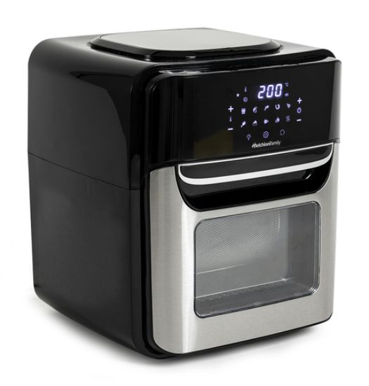 Immagine di Melchioni 118340034 friggitrice Singolo 12 L Indipendente 1700 W Friggitrice ad aria calda Nero, Acciaio inox