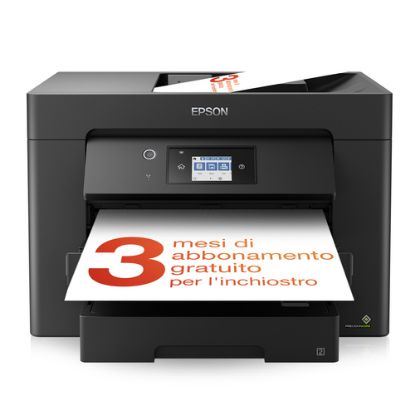 Immagine di Epson WorkForce WF-7835DTWF, stampante multifunzione A3 getto d'inchiostro (stampa, scansione, copia), Display LCD 6,9 cm, Wi-Fi Direct, 3 mesi inchiostro incluso con ReadyPrint