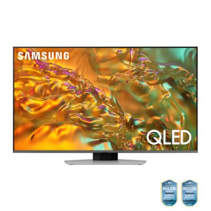 Immagine di Samsung Q80D TV QLED 4K 50” QE50Q80DATXZT Smart TV Wi-Fi Eclipse Silver 2024, Processore NQ4 AI GEN2, 4K AI Upscaling, Simple Chamfer Design, Dolby Atmos