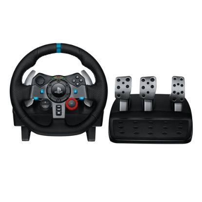 Immagine di Logitech G Logitech G29 Driving Force Racing Wheel Volante da Corsa, Pedali Regolabili, Ritorno di Forza Reale, Comandi Cambio in Acciaio Inossidabile, Volante in Pelle, Presa EU, per PS5, PS4, PC, Mac - Nero