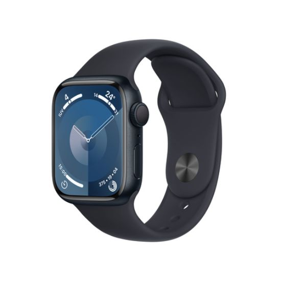 Immagine di Apple Watch Series 9 GPS Cassa 41mm in Alluminio Mezzanotte con Cinturino Sport Mezzanotte - S/M