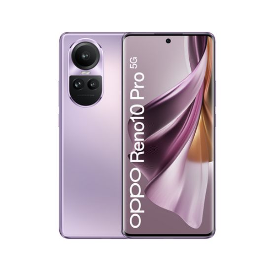 Immagine di OPPO Reno 10 PRO Smartphone 5G, AI Tripla fotocamera 50+32+8MP, Selfie 32MP, Display 6.7" 120HZ AMOLED, 4600 mAh, RAM 12GB (Esp.24GB) + ROM 256GB, [Versione Italia], Colore Glossy Purple