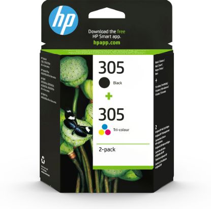 Immagine di HP 305 2-Pack Tri-color/Black Original Ink Cartridge cartuccia d'inchiostro 2 pz Originale Resa standard Nero, Ciano, Magenta, Giallo