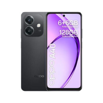 Immagine di OPPO A40 Smartphone, Fotocamera AI 50MP, Selfie 5MP, Display 6.67” 90HZ LCD HD+, 5100mAh, RAM 12 GB (6+6) + ROM 128GB, IP54, [Versione Italia], Sparkle Black