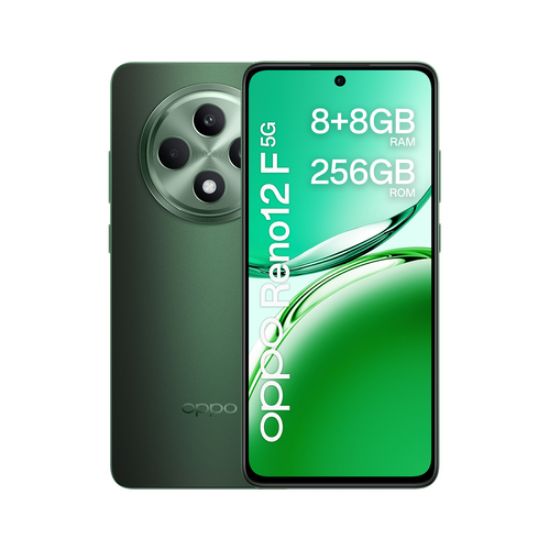 Immagine di OPPO Reno12 F 5G AI Smartphone, Tripla fotocamera 50+8+2MP, Selfie 32MP, Display 6.67” 120HZ AMOLED FHD+, 5000mAh, RAM 16 GB (8+8) + ROM 256GB, [Versione Italia], Olive Green