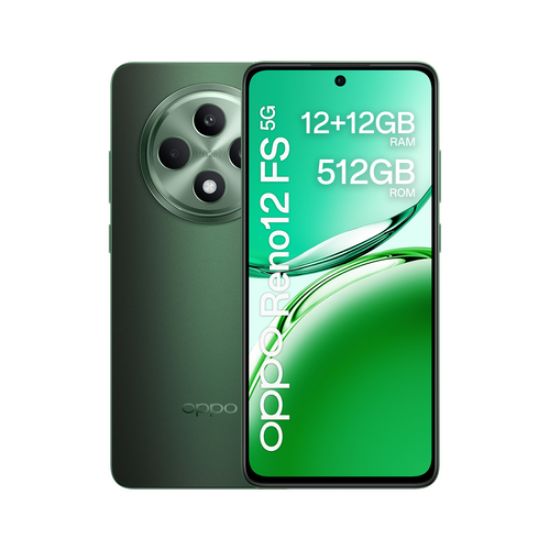 Immagine di OPPO Reno12 FS 5G AI Smartphone, Tripla fotocamera 50+8+2MP, Selfie 32MP, Display 6.67” 120HZ AMOLED FHD+, 5000mAh, RAM 24 GB (12+12) + ROM 512GB, [Versione Italia], Olive Green