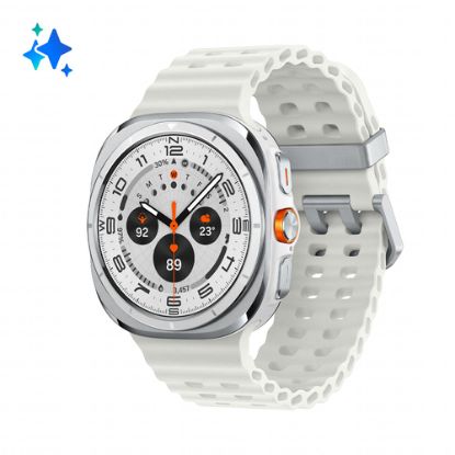 Immagine di Samsung Galaxy Watch Ultra Smartwatch Galaxy AI, Resistenza estrema, Batteria a lunga durata, Sirena di emergenza, LTE, Cassa in titanio di grado aerospaziale 47mm Titanium White