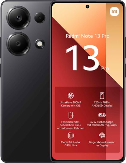 Immagine di Xiaomi Redmi Note 13 Pro 16,9 cm (6.67") Dual SIM ibrida Android 13 4G USB tipo-C 8 GB 256 GB 5000 mAh Nero