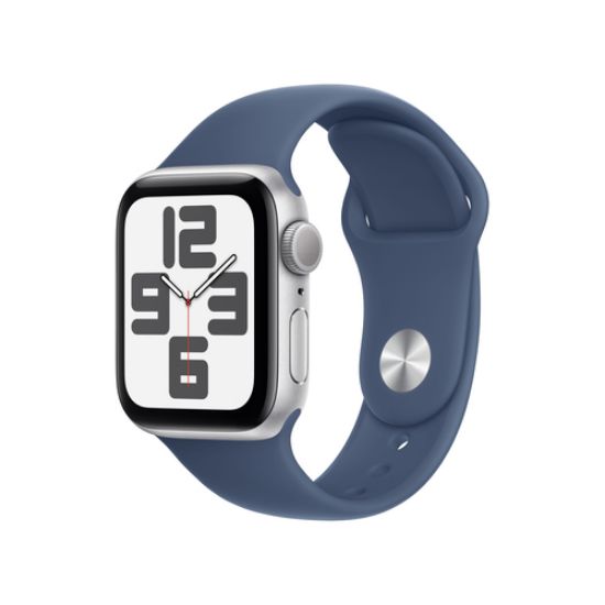 Immagine di Apple Watch SE GPS 40mm Cassa in Alluminio Color Argento con Denim Sport Band - S/M