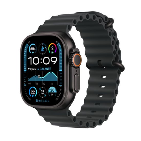 Immagine di Apple Watch Ultra 2 GPS + Cellular 49mm Cassa Titanio Nero con Nero Ocean Band