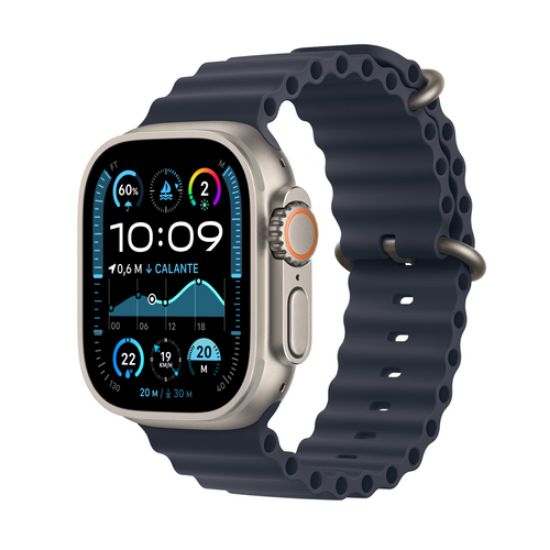 Immagine di Apple Watch Ultra 2 GPS + Cellular 49mm Cassa in Titanio con Navy Ocean Band