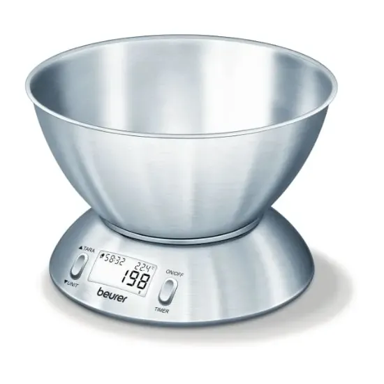 Immagine di KS54 BILANCIA DA CUCINA CON TIMER       CIOTOLA IN ACCIAIO INOX