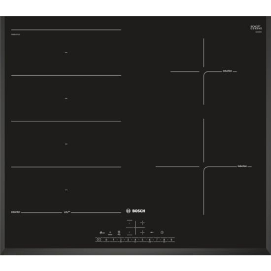 Immagine di Bosch Serie 6 PXE651FC1E piano cottura Nero Da incasso Piano cottura a induzione 4 Fornello(i)