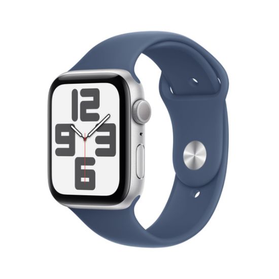 Immagine di Apple Watch SE GPS 44mm Cassa in Alluminio Color Argento con Denim Sport Band - M/L