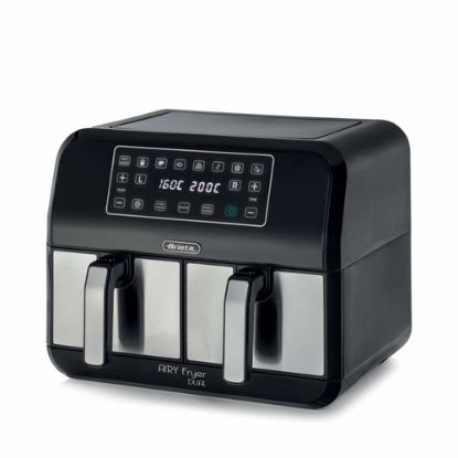 Immagine di Ariete 4624 Airy Fryer Dual, Friggitrice ad aria con doppio cestello, 1700 W, Capacità 8L, 3 Funzioni di cottura, Pannello digitale LED Touch, 8 programmi preimpostati, Timer, 2 cestelli, Nero