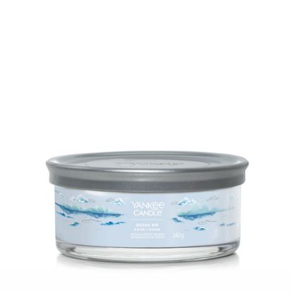 Immagine di Yankee Candle Ocean Air candela di cera Rotondo Ambra, Giacinto, Legno di Sandalo Blu 1 pz