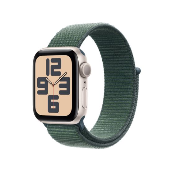 Immagine di Apple Watch SE GPS 40mm Cassa Alluminio Galassia con Verde Lago Sport Loop