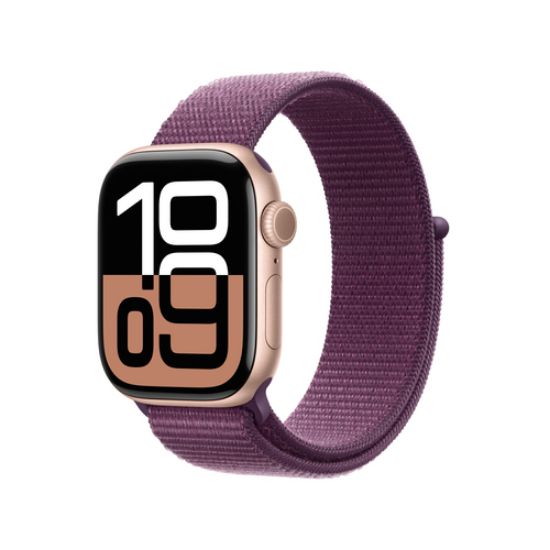 Immagine di Apple Watch Series 10 Serie 10 GPS 42mm Cassa in Alluminio color Oro Rosa con Oro rosa Sport Loop