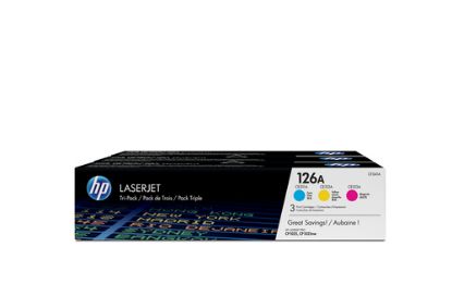 Immagine di HP Confezione da 3 cartucce originali di toner ciano/magenta/giallo LaserJet 126A